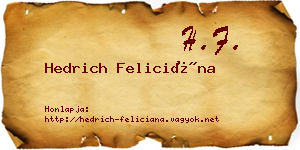 Hedrich Feliciána névjegykártya